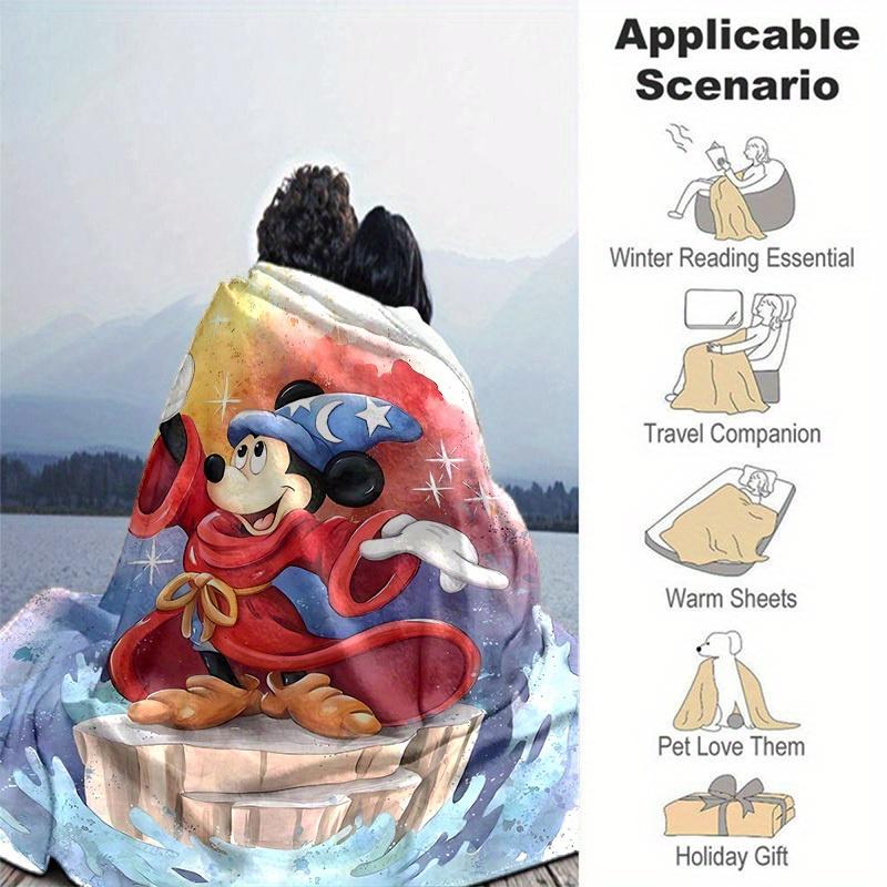 1 Stück, Magische Mickey Maus Heimdekor Decke: Eine kuschelige Flanelldecke für Ihr Wohnzimmer, Schlafzimmer oder den Außenbereich, perfekt als Geschenk, ideal für Reisen