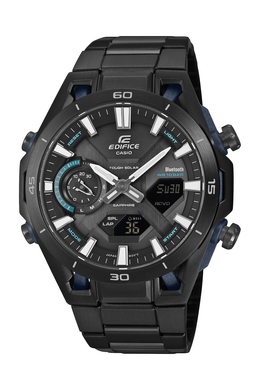 

Casio Edifice SOSPENSIONE Watch (Official Japanese Product) ECB-2300YDC-1AJF Men s Black, Bluetooth, Tough Solar, Sapphire Crystal