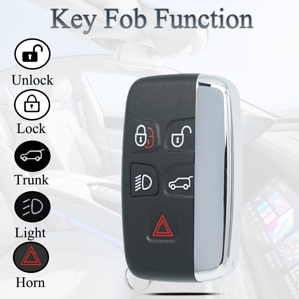 Key Fob Keyless Entry Fits for Land Rover Discovery LR2 LR4 Range Rover Evoque Sport Smart Remote Control 2011-2017 Jaguar F-Type XE XF XJ