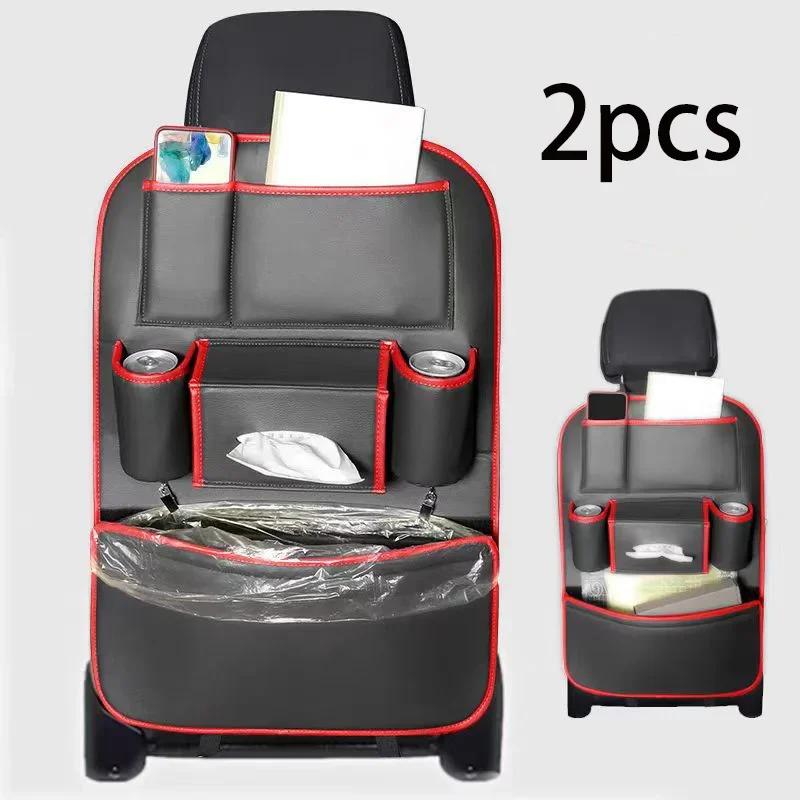 1/2PC Car Seat Backrest Multifunctional Storage Box PU Leather Car Storage for Travel Storage and Organization with 6 Pockets