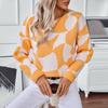 Contrast Color Pullover European and American Sweaters for Women Autumn and Winter New Casual Fashion Loose Curling Knitwear for Women