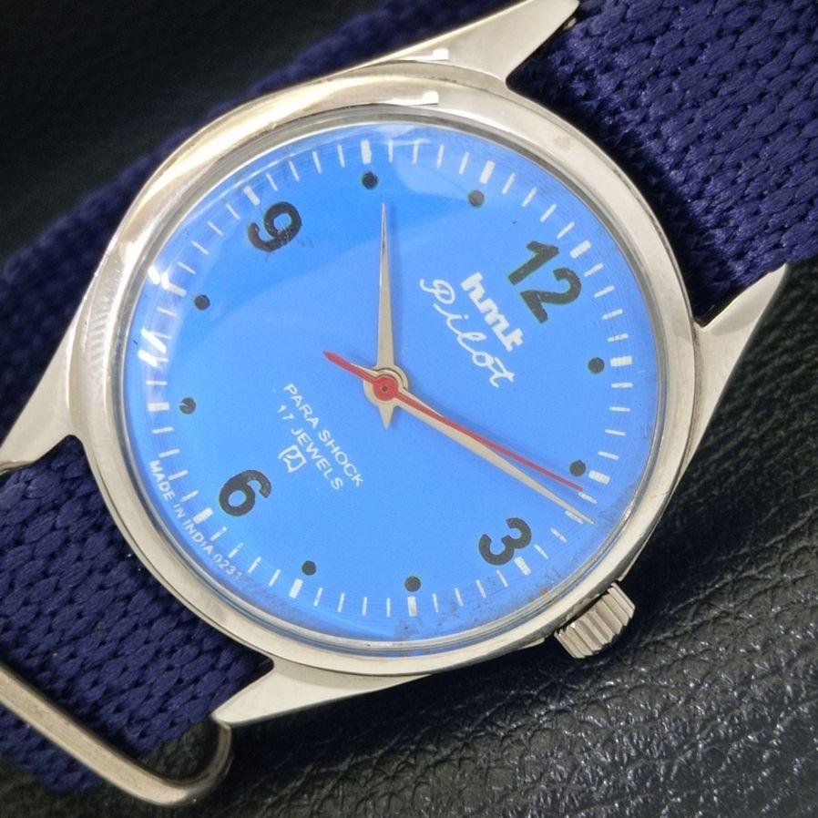 

HMT PILOT INDIAN HAND-WINDING MENS SKY BLUE DIAL WATCH a430339-2 R102-a430339
