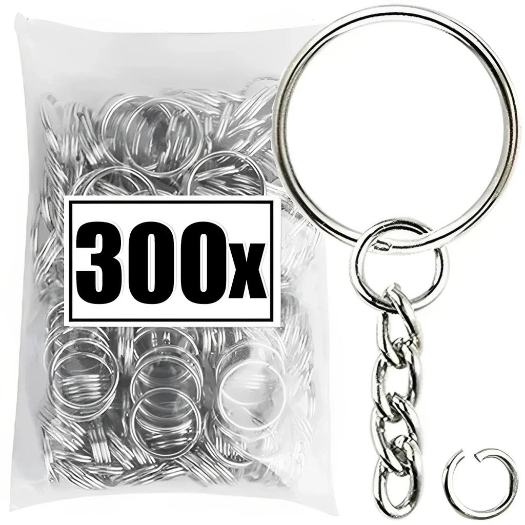 50/500pcs Metal Blank Keyring Keychain Split Rings Keyfob Keyrings Lobster Clasp Keychain Key Pendant Ring Stainless Steel Rings