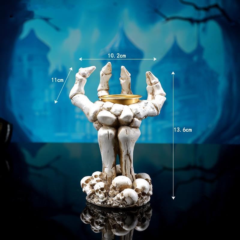 

Halloween Skull Palm Candlestick Horror Themed Chamber Escape Table Decoration Props Crafted from Resin for Lasting Elegance білий