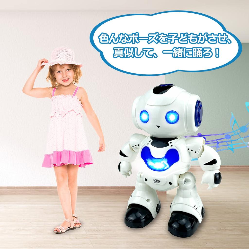 Electric Remote Control Robot Toy, Bipedal Robot, Moving, Humanoid, Dances, Sound, Reaction Toy, Lights, Demo Mode, Easy Operation, for Girls and Boys