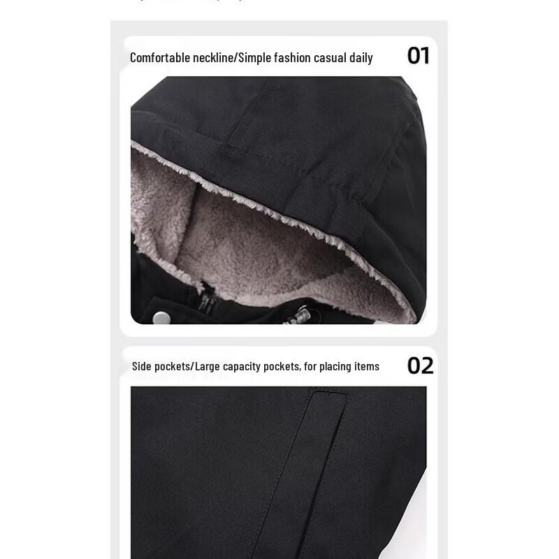 Jeanswest Men's Hooded Fleece-Lined Winter Jacket