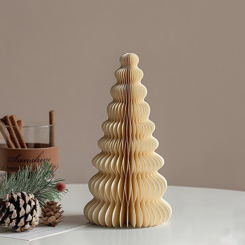 Stor Julgransprydnad 3D Honungskaka Vikbart Papper Julgran Navidad Dekorationer Skrivbord Hängande Juldekor