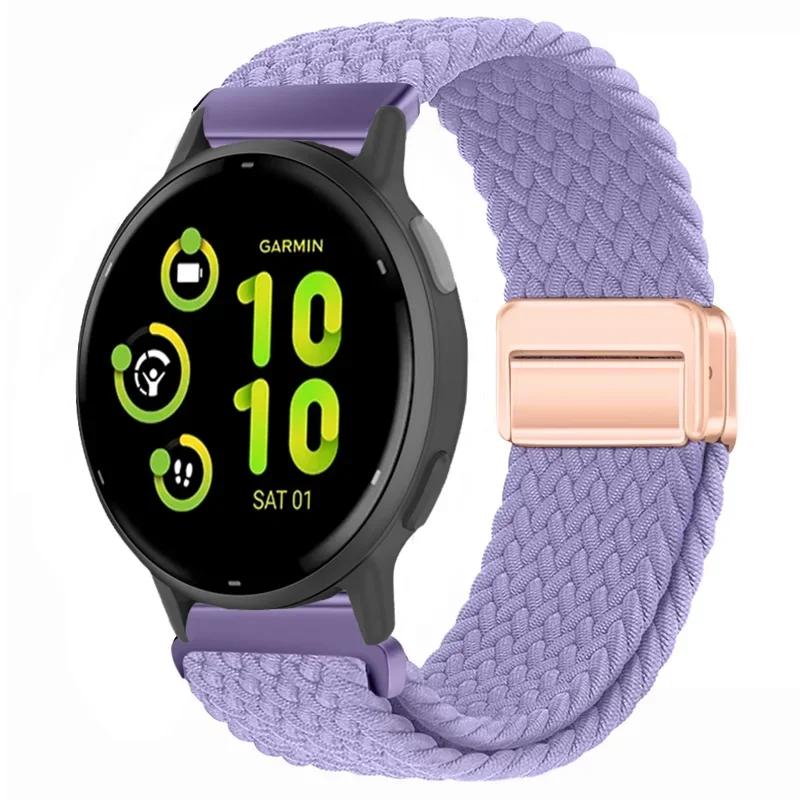 20/22mm Nylon Strap for Garmin Forerunner 55 165 970 570 965 955/Venu 4 45mm Magnetic Band Garmin Vivoactive 5 6/Vivomove Trend