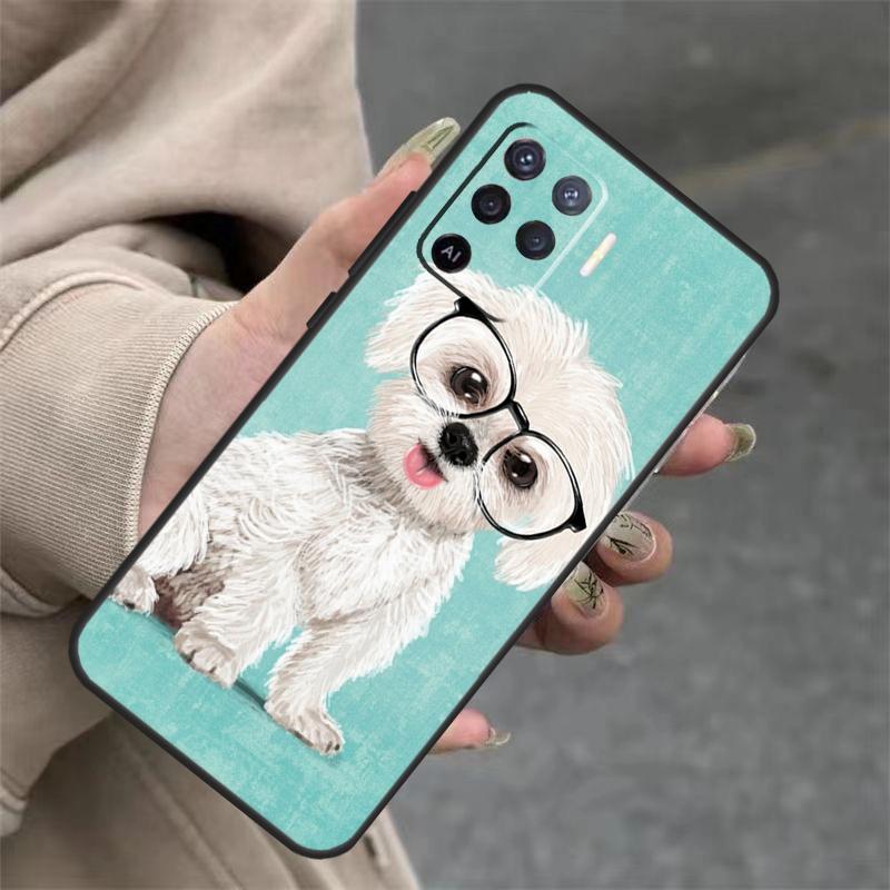 Maltese Dog Puppy For OPPO A53S A57S A54 A74 A94 A17 A77 A58 A78 A98 A5 A9 A96 A76 A16 A52 A72 A79 A15 Case