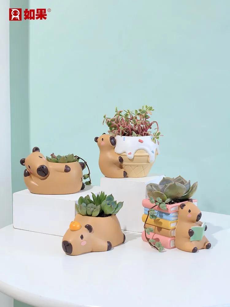 Creative Resin Desktop Flower Pot For Home Gardening Succulents Balcony