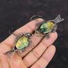 Cercei din calcedonie cromată australiană Cercei învelite cu sârmă de cupru Bijuterii din pietre prețioase Cercei cu pește Bijuterii din sârmă de cupru lucrate manual Cadouri pentru soție