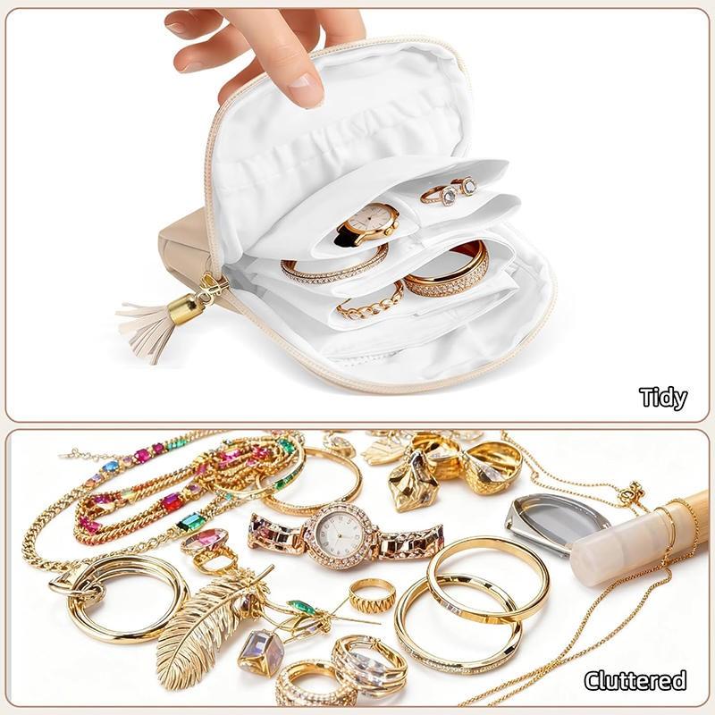 Tassel Jewelry Packing Bag PU Leather Earrings Bracelet Jewelry Storage Case Large Capacity Organizer Mini Cosmetic Bag Gift