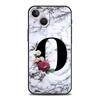 Letters Flower English Marble Phone Case For iPhone 17 16 15 Pro Max 11 12 13 14 7 8 Plus SE 2020 X XR XS Cover Soft Black