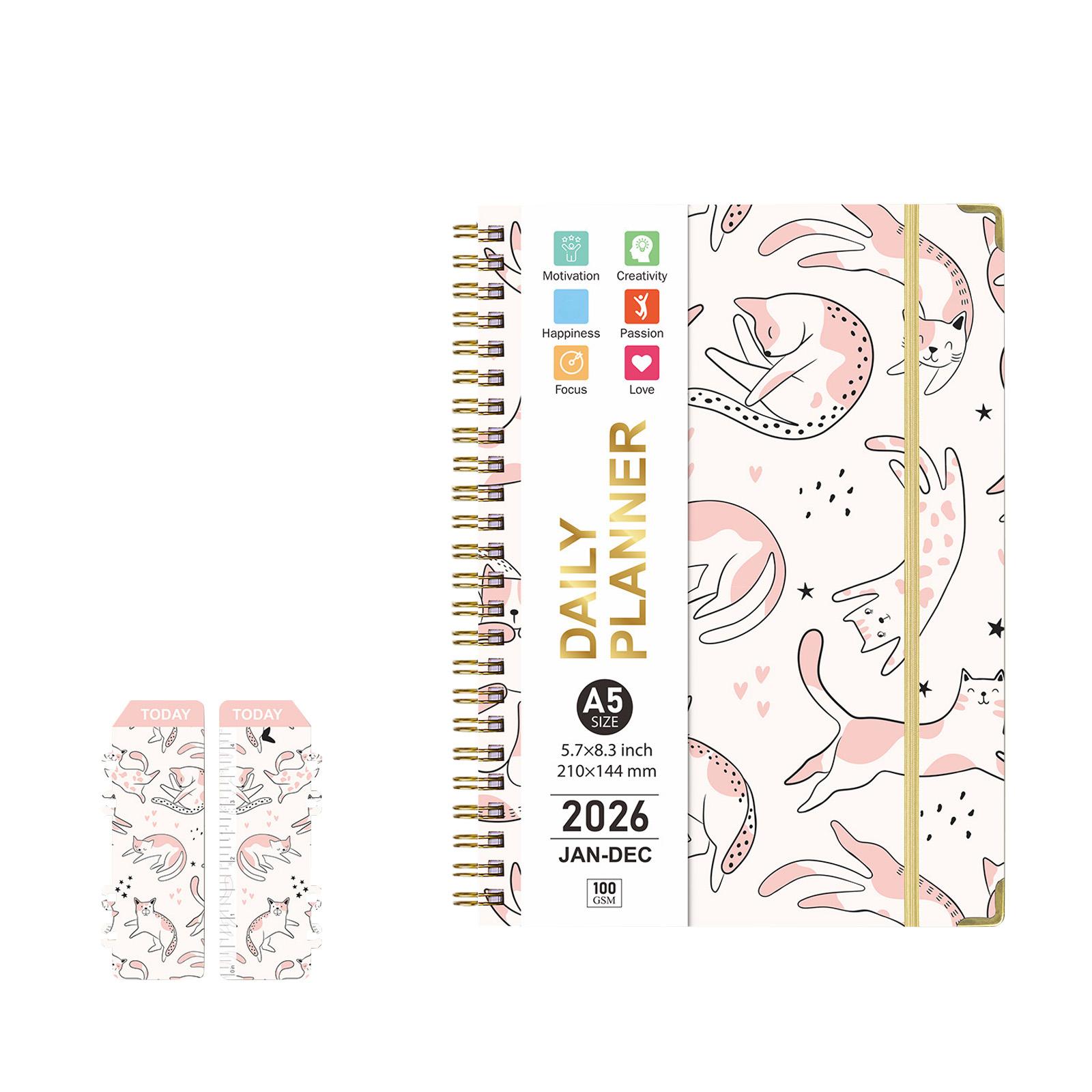 

2026 Planner, Stylish Calendar, Ample Notebook Space, Perfect For Recording To Do Lists One Size