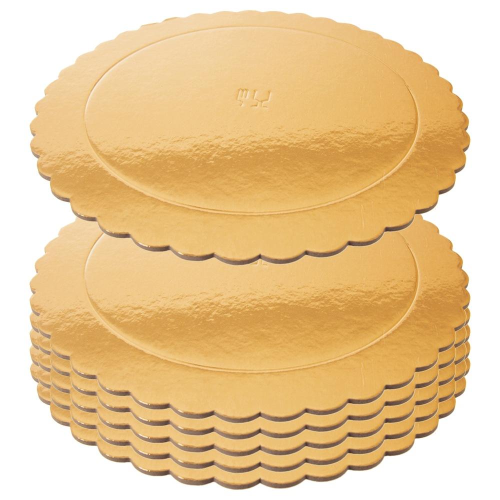 Cake Base, Cake, Gold, Round, 26 Cm, 6 Pcs.