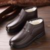 High Quality Men's Genuine Leather Boots Winter Snow Shoes Wool Inner Anti Slip Father Ankle Boots Waterproof Warm Cotton Boot