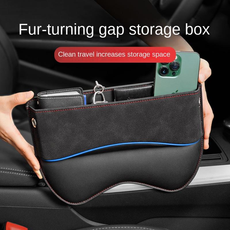 Suede Seat Side Storage Pocket for Car Seat Gap Filler Organizer Box Pu Leather Car Crevice Stowing Tidy Interior Accessories