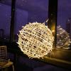 Year 20Cm Hanging Light Led Light Multiple Colors Rattan Ball Fairy Light String Waterproof Garden Holiday Gift