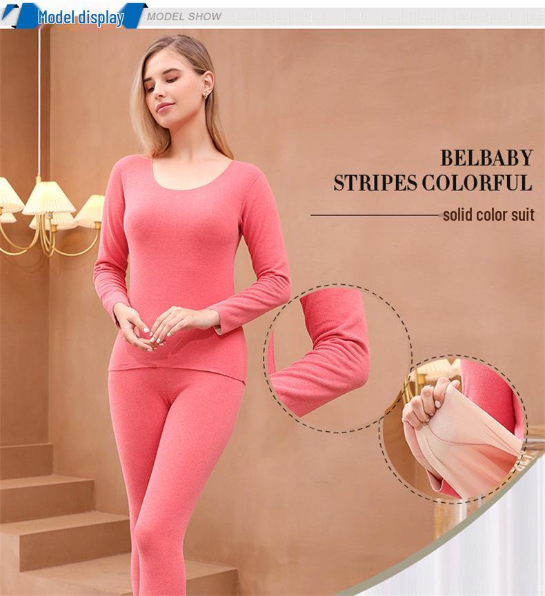 Double-Sided Brushed Seamless Warm Base Layer Set for Men & Women - Fleece-Lined, Perfect for Autumn and Winter