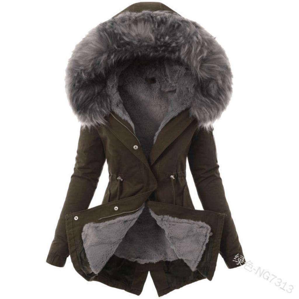 2025 New Women's Winter Cotton Coat Hooded Slim Warm Zip Jacket Fashion Outerwear for Women