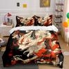Japan White fox with fiery art Print Soft Comfortable Duvet Cover Bedding Set Included 1*Duvet Cover 2*Pillowcases Luxury Gift