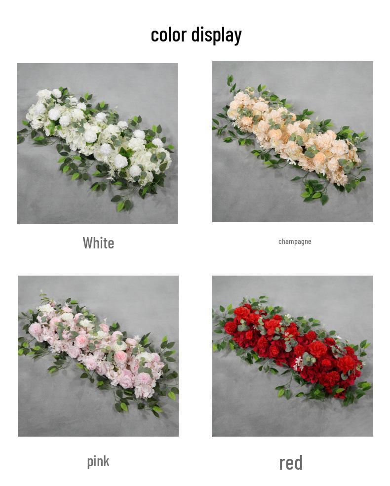1-Meter Wedding Flower Row - Faux Floral Decor for Aisle & Arch