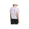 Adidas Tie-Dye Logo Round Neck Short Sleeve T-Shirt Women Tops Light-Purple HF2490
