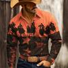 2025 New Men's Shirt 3D High-definition Printing Western Cowboy Style Men's Tops Fashionable Casual Design Comfortable Fabric