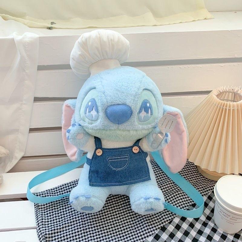 Cute Stitch Angel Chef Shaped Cartoon Plush Toy Backpack For Kids And Girls Teen
