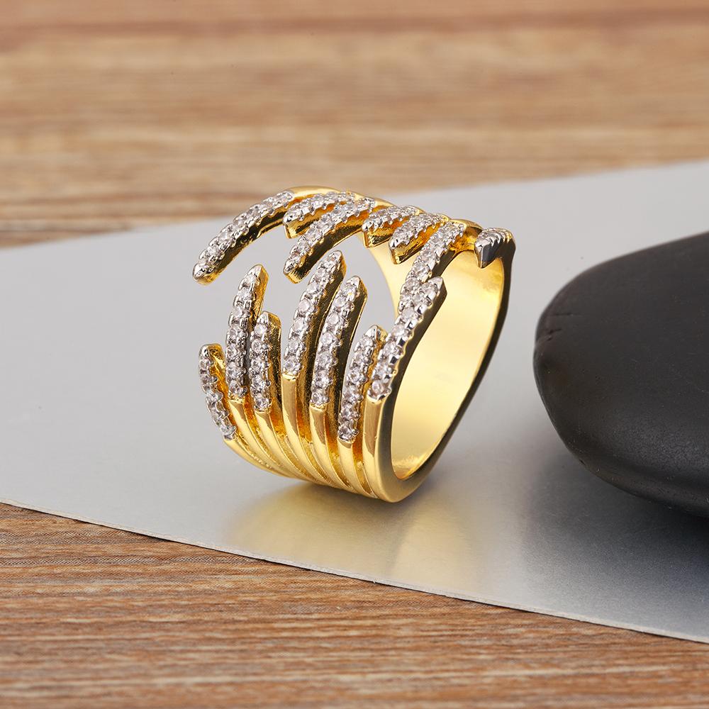 Nidin High Quality Creative Shiny Zircon Charm Open Rings Adjustable 4 Styles For Women Men Hip-Hop Style Finger Jewelry Gifts