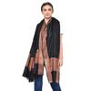 Weavers Villa Women'S Kashmiri Acro Wool Self Design Border Shawl (Black), 100Cm X 200Cm