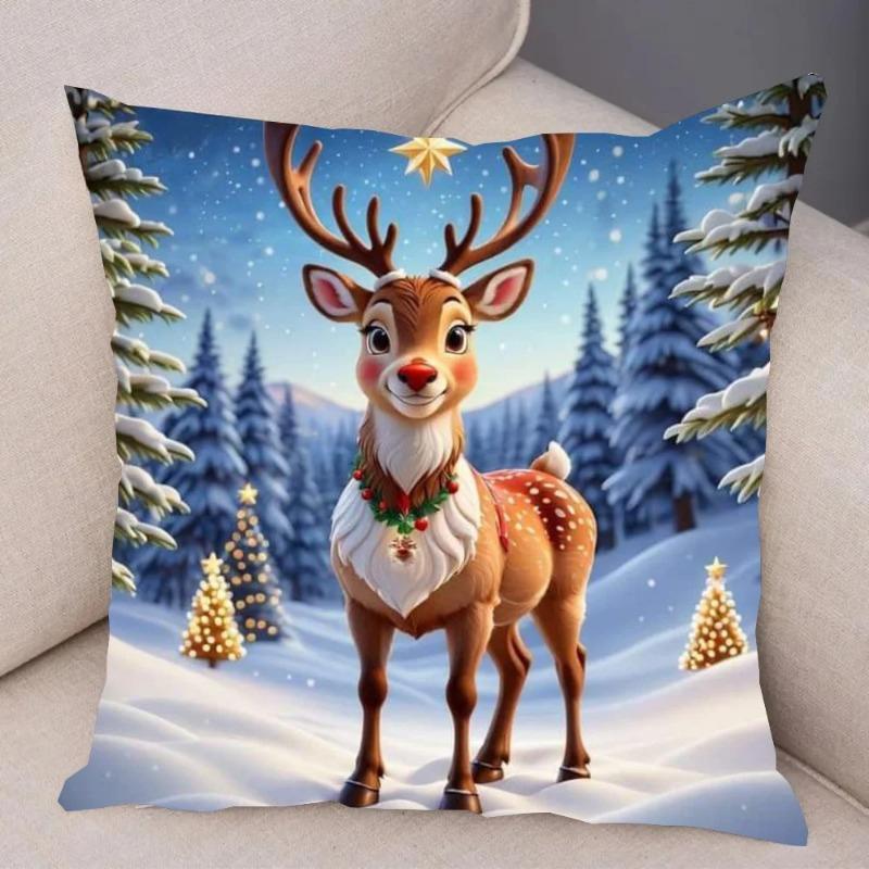 Weihnachts-Hirsch Kissenbezug Kissenbezug Sofakissenbezug Zimmer Heimdekoration