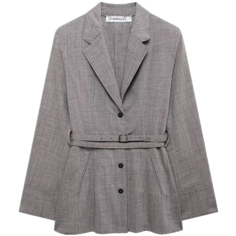 

Модный стиль 2024 Осень Новая женская одежда Стильный стройнящий Легче всего сочетать С завязками на талии Костюм Верхняя одежда 8483711 Grey L