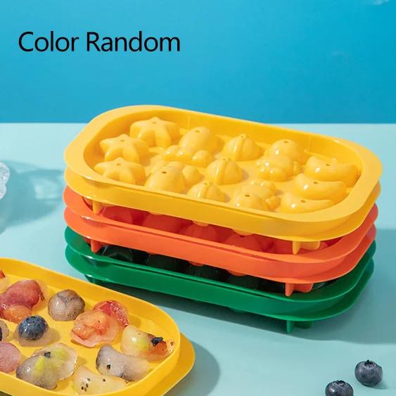 

1 шт./2 шт. - Форма для льда с крышкой, Инструмент для изготовления льда, Контейнер для хранения льда, Дизайн в мультяшном стиле, Форма для льда, Кухонные инструменты