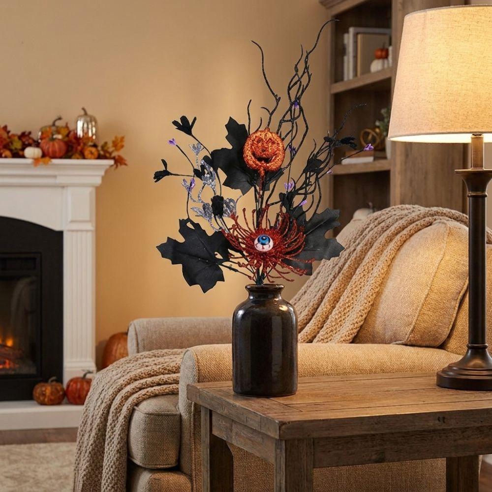 Realistic Maple Leaf Floral Stems Gothic Style Faux Fall Leaves Party Vase