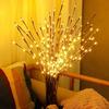 DK177 2 Pack Led Branch Light Battery Operated Lighted Branch Vase Filler Willow Tree Artificial Little Twig Power Brown 30 Inch 20 LED for Home