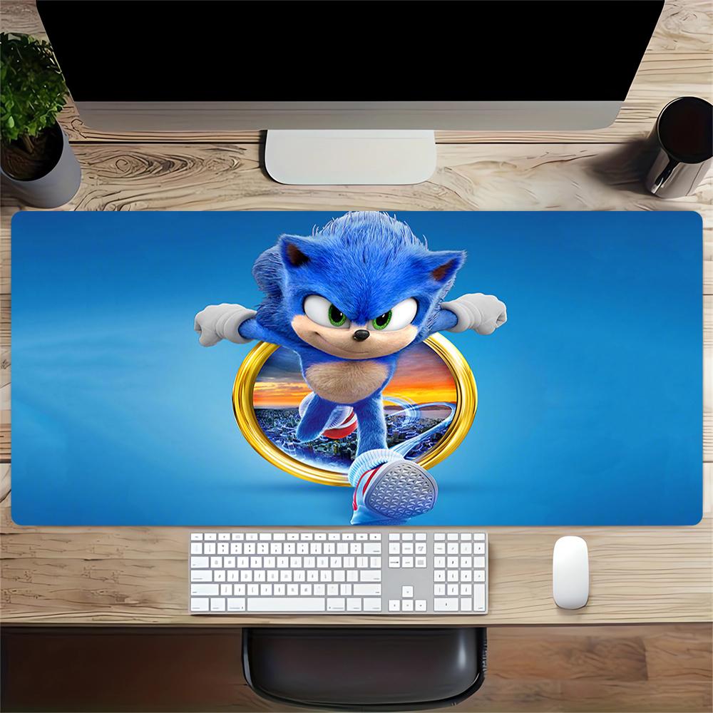 Sonic Speeds Through Large Gaming Mouse Pad Nonslip Rubber Base Waterproof Desk Mat For Office Pc Laptop