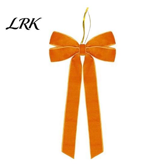 Reusable Christmas Party Supplies Velvet Ribbon Bow Xmas Pendant, Tree Flannel Ornament, Indoor Wedding Banquet Decor Decorative Retro Style