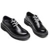 1 White Line Low-top Small Leather Shoes for Women's Real Cowhide Smooth Surface Retro British Large Size Tooling Martin Shoes for Men