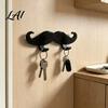 Practical Wall Mounted Razor Rack 3D Printed Beard Shaped Hook Self‑Adhesive Creative Bathroom Strong Sticky Hook for Entryway Hanger Key