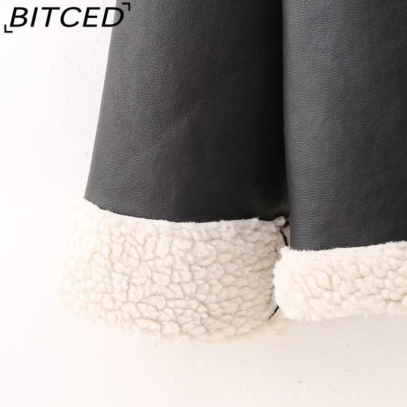 BITCED Women's Autumn/Winter Plus Size Fashion Shearling Coat Loose-Fit Shearling Coat