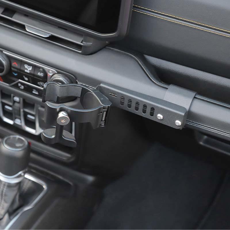 Auto Metall Co-pilot Griff Wasser Tasse Halterung Unterstützung Stehen Für Jeep Wrangler JL Für JT Gladiator 2024 Up auto Innen Zubehör