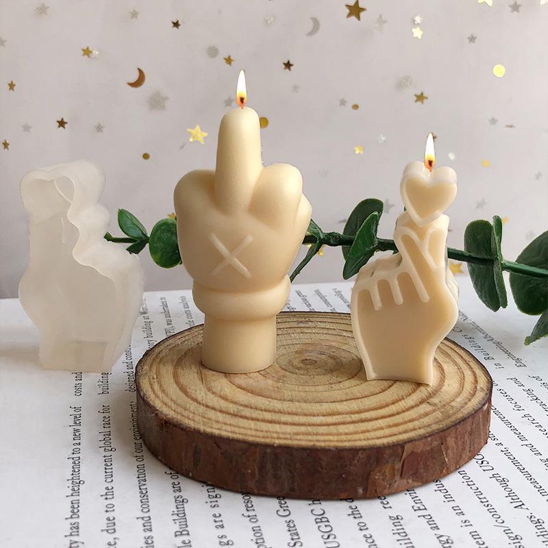 Gesture Candle Mold: Middle Finger Silicone Mold for DIY Creative Aromatherapy and Gypsum Cakes