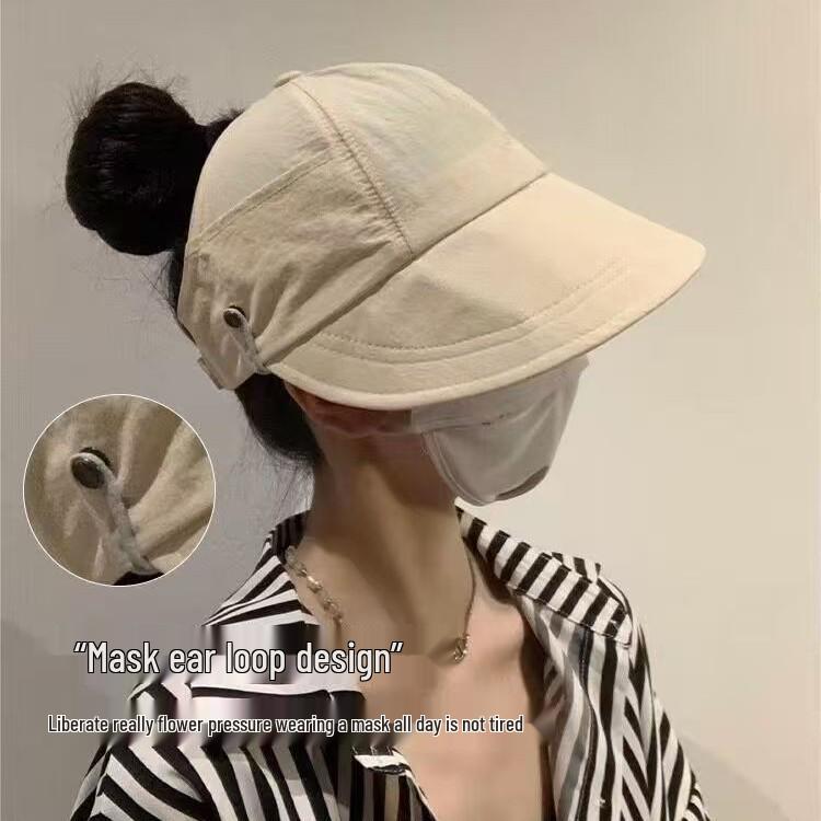 Women's Quick-Dry Ponytail Sun Hat: Zhao Lusi Style, Open Top, Summer Baseball Cap & Fisherman Hat