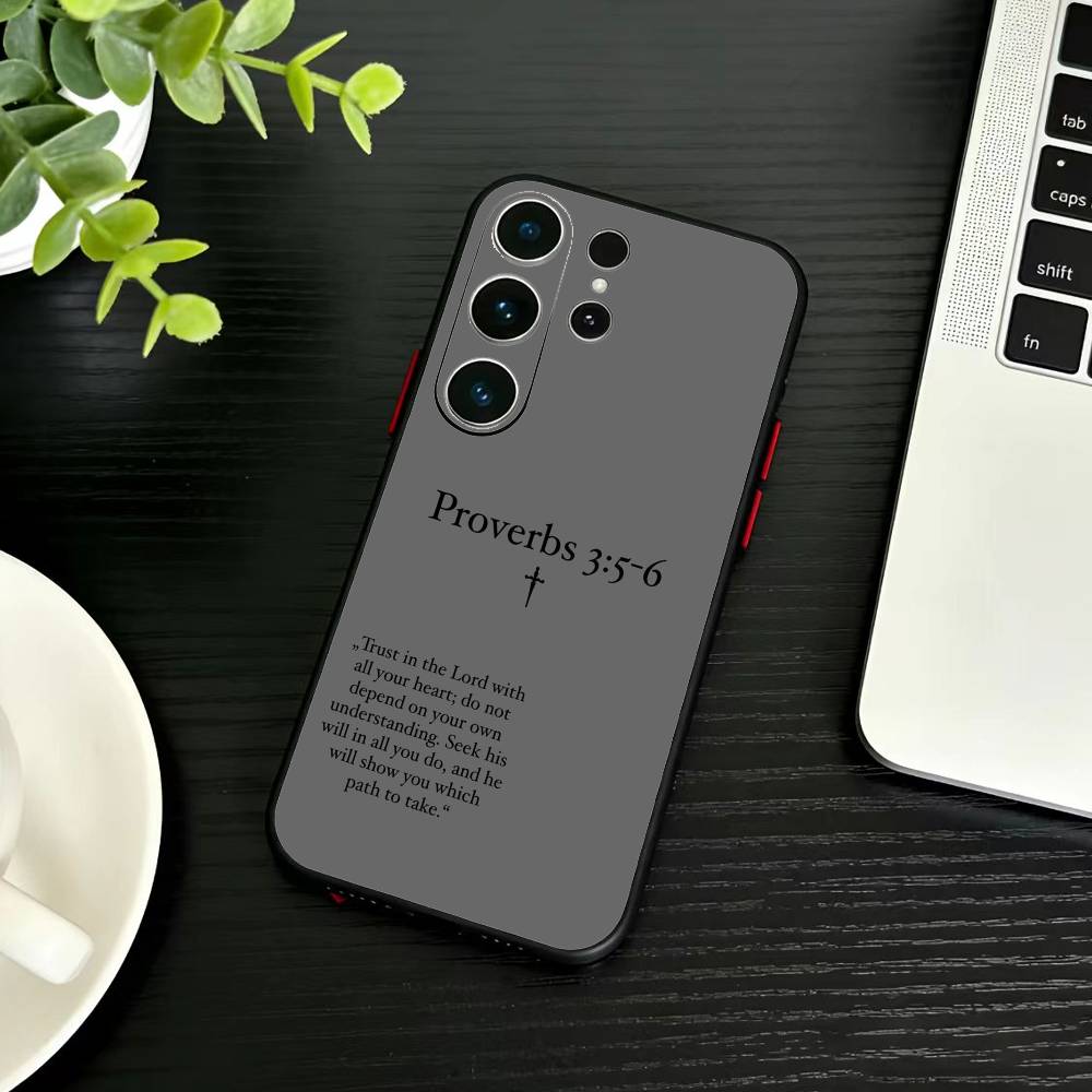 Bible Verse Jesus Christ Christian Phone Case For Samsung S26,S25,S24,S23,S22,S21,S20,Plus,Fe,Lite,Others Black Cover