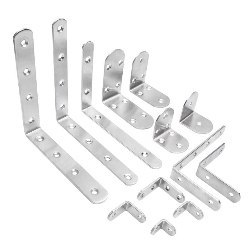 Thickened Stainless Steel 90° L-Shaped Bracket for Furniture and Shelves