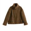 Retro Fur Integrated Imitation Lamb Wool Locomotive Clothing Women's Winter New Thickened Short Coat