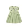 2024 New Summer Cotton Export Children's Dress Girls' Tank Dress Kids' Dress Green School Style Dress Trendy