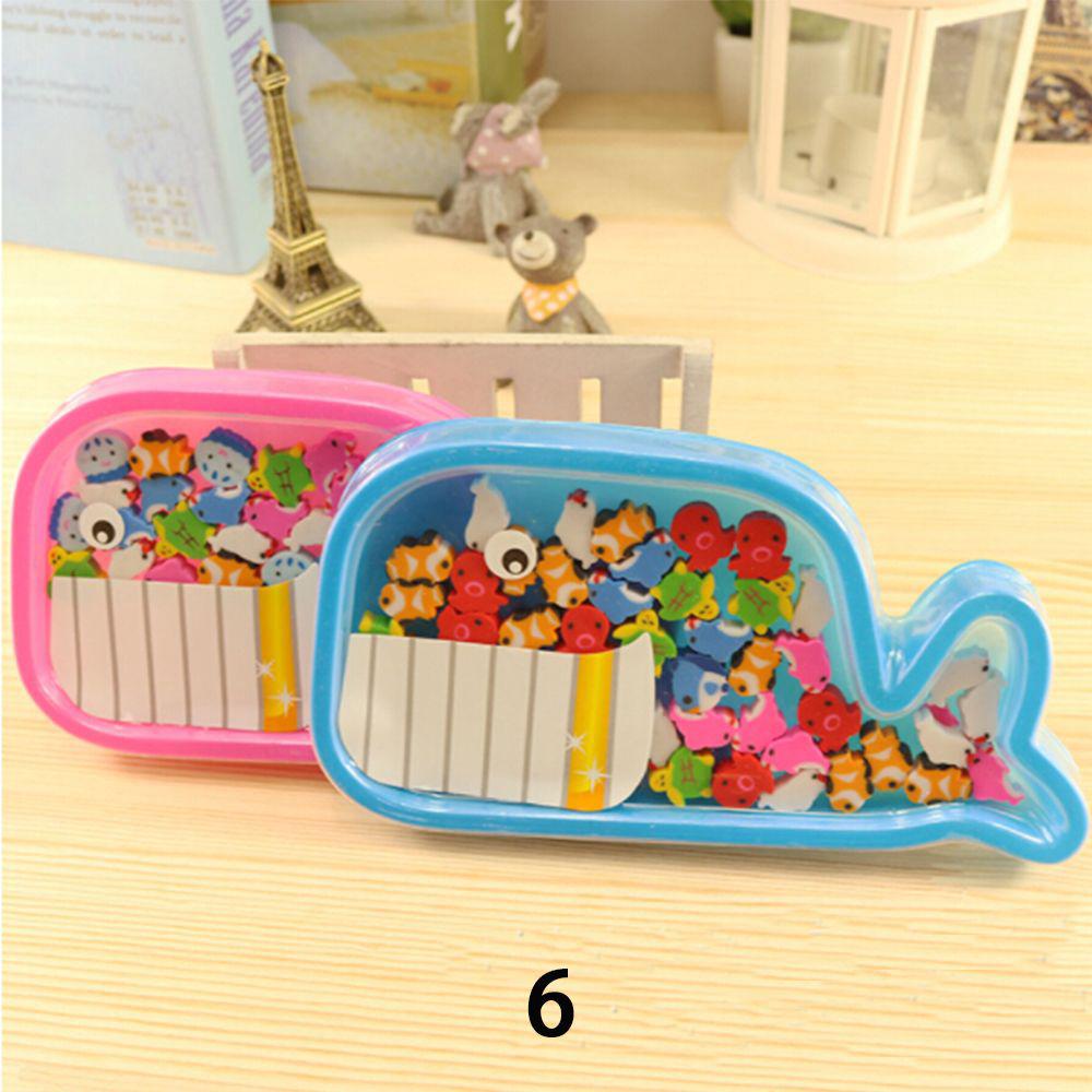 Color Random Novelty Student Supplies New Christmas Style Animal Cartoon Shape Rubber Pencil Eraser