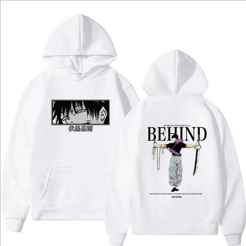 Jujutsu Kaisen X Toji Fushiguro Printed Hoodie Men Casual Harajuku Long Sleeve Fleece Sweatshirts Autumn Winter Pullover